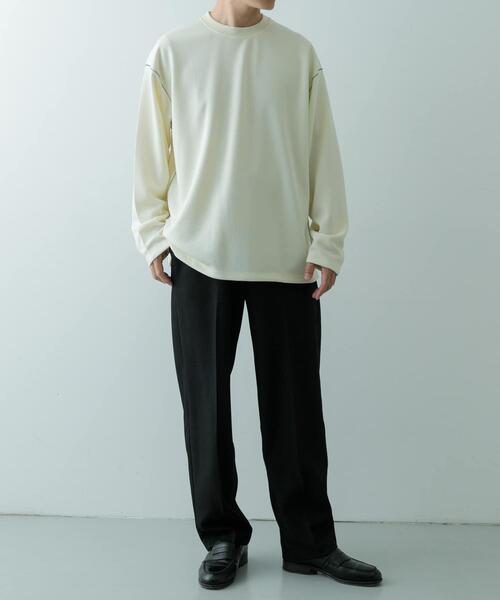 ITEMS URBANRESEARCH（アイテムズ アーバンリサーチ）の「ソフトダンボール カラーステッチ カットソー（Tシャツ/カットソー・メンズ・ブルー/アイボリー/ブラック・MEDIUM/LARGE）」の7枚目の写真