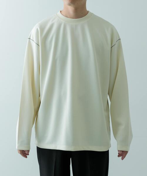 ITEMS URBANRESEARCH（アイテムズ アーバンリサーチ）の「ソフトダンボール カラーステッチ カットソー（Tシャツ/カットソー・メンズ・ブルー/アイボリー/ブラック・MEDIUM/LARGE）」の9枚目の写真