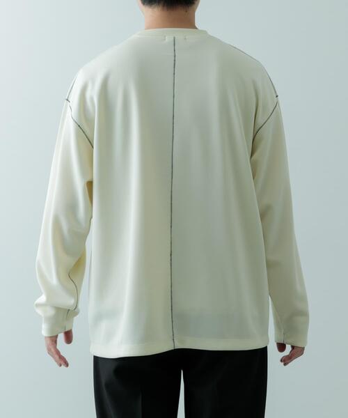 ITEMS URBANRESEARCH（アイテムズ アーバンリサーチ）の「ソフトダンボール カラーステッチ カットソー（Tシャツ/カットソー・メンズ・ブルー/アイボリー/ブラック・MEDIUM/LARGE）」の11枚目の写真