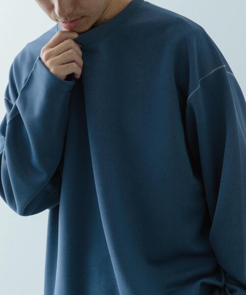 ITEMS URBANRESEARCH（アイテムズ アーバンリサーチ）の「ソフトダンボール カラーステッチ カットソー（Tシャツ/カットソー・メンズ・ブルー/アイボリー/ブラック・MEDIUM/LARGE）」の20枚目の写真