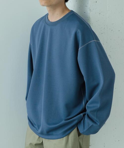 ITEMS URBANRESEARCH（アイテムズ アーバンリサーチ）の「ソフトダンボール カラーステッチ カットソー（Tシャツ/カットソー・メンズ・ブルー/アイボリー/ブラック・MEDIUM/LARGE）」の21枚目の写真