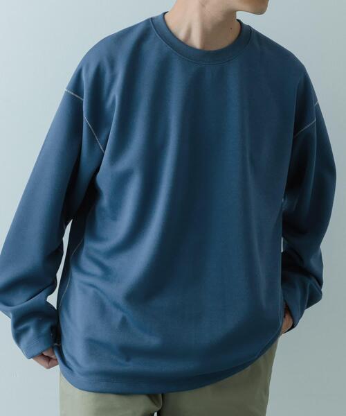 ITEMS URBANRESEARCH（アイテムズ アーバンリサーチ）の「ソフトダンボール カラーステッチ カットソー（Tシャツ/カットソー・メンズ・ブルー/アイボリー/ブラック・MEDIUM/LARGE）」の22枚目の写真