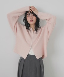 ダブルジップポロニットカーディガン