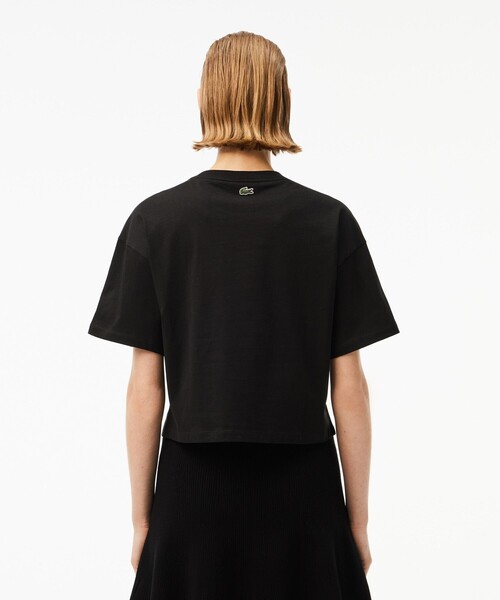 tシャツ ヘビイーオンス コットン ワイド＆クロップドTシャツ レディース LACOSTE tシャツ ヘビイーオンス コットン ワイド＆クロップドT