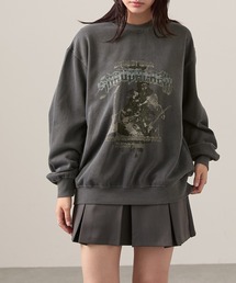 【Snap club】ビッグシルエットヴィンテージ加工グラフィックスウェット