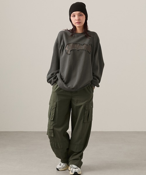 Snap club】ビッグシルエットヴィンテージ加工グラフィックスウェット