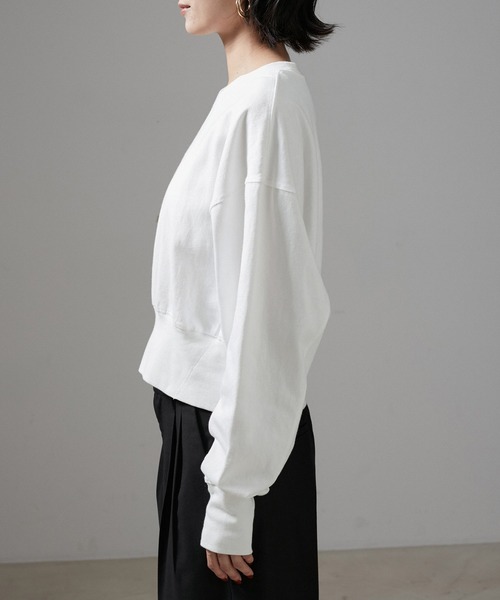 SALON adam et rope'クロップド丈ハイウエスト裏毛プルオーバー サロン アダム エ ロペ SALON adam et rope' 【WEB限定