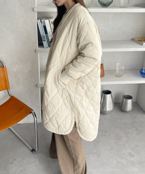 セール】【Eclat one】キルティング Aライン ミドル丈 中綿ダウン