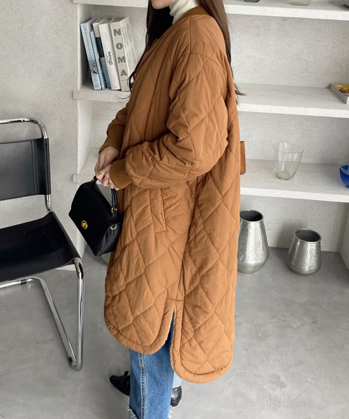 セール】【Eclat one】キルティング Aライン ミドル丈 中綿ダウン