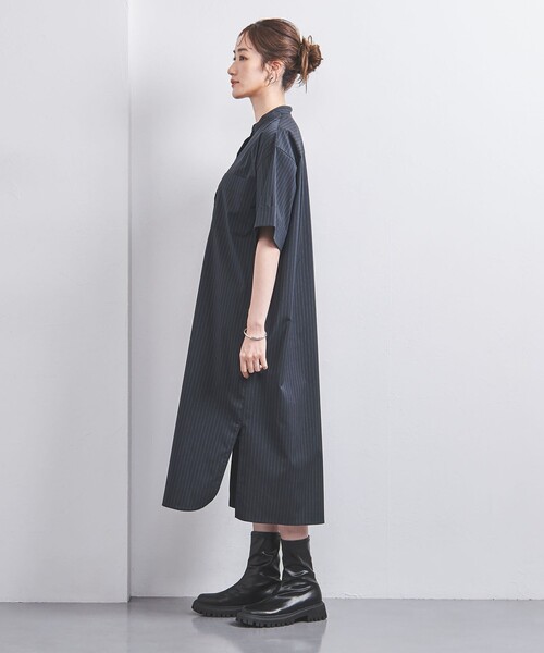 美品 ユナイテッドアローズ TOKYO 2,5万 総柄バンドカラーワンピース B 美品 ユナイテッドアローズ TOKYO 2,5万 総柄バンドカラー