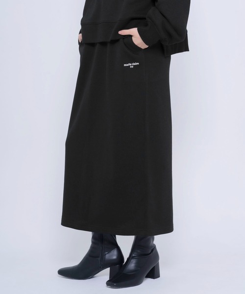 marie claire bis（マリクレール　ビス）の「【別注】marie claire bis/マリ・クレール ビス ブランド ロゴ ワンポイント 裏毛 スリット入り スウェット ロング スカート（スカート・レディース・ブラック/アッシュグレー・LL/L/M）」の7枚目の写真