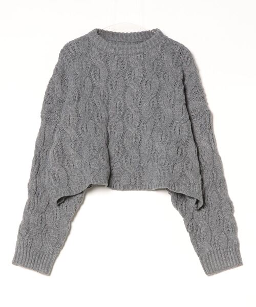 THE YOn（ザヨン）の「ケーブルクロップドニットプルオーバー（ニット/セーター・レディース・オレンジ/チャコール/アイボリー/ブラック/ブラウン/ライトグリーン・FREE）」の8枚目の写真