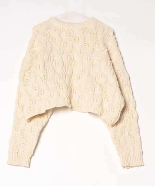 THE YOn（ザヨン）の「ケーブルクロップドニットプルオーバー（ニット/セーター・レディース・オレンジ/チャコール/アイボリー/ブラック/ブラウン/ライトグリーン・FREE）」の7枚目の写真