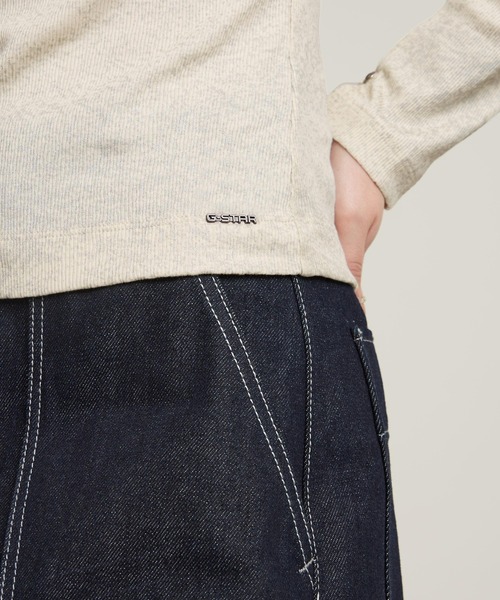 G-STAR(ジースター)の「COATED SLIM RIB MOCK TOP/スリムリブモックネックロングスリーブトップス(Tシャツ/カットソー・レディース・ホワイト系その他/ブラック系その他・X-SMALL/SMALL/MEDIUM)」の14枚目の写真