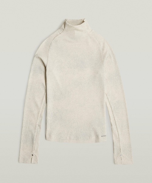 G-STAR(ジースター)の「COATED SLIM RIB MOCK TOP/スリムリブモックネックロングスリーブトップス(Tシャツ/カットソー・レディース・ホワイト系その他/ブラック系その他・X-SMALL/SMALL/MEDIUM)」の3枚目の写真