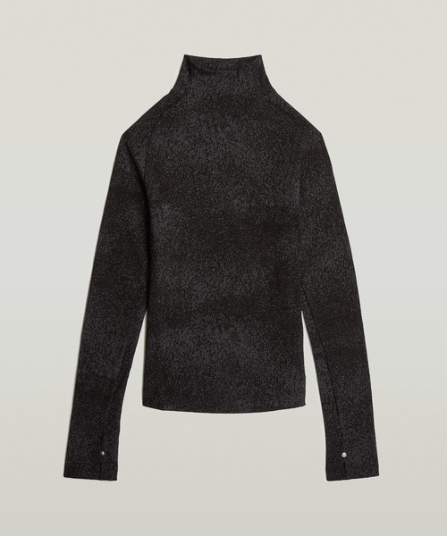 G-STAR(ジースター)の「COATED SLIM RIB MOCK TOP/スリムリブモックネックロングスリーブトップス(Tシャツ/カットソー・レディース・ホワイト系その他/ブラック系その他・X-SMALL/SMALL/MEDIUM)」の9枚目の写真