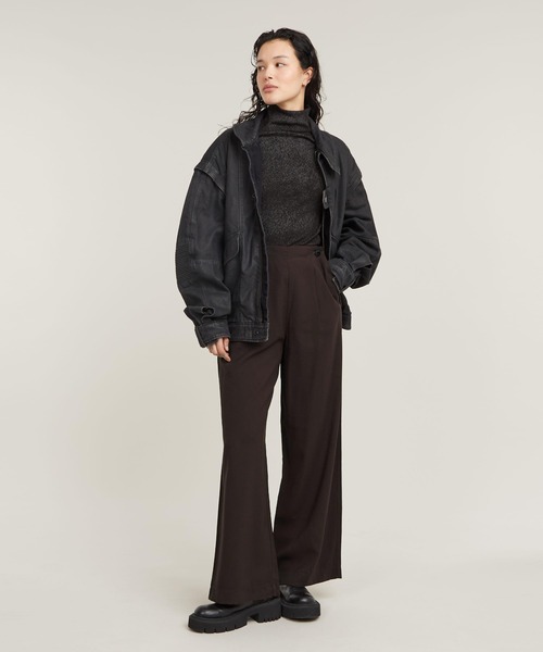 G-STAR(ジースター)の「COATED SLIM RIB MOCK TOP/スリムリブモックネックロングスリーブトップス(Tシャツ/カットソー・レディース・ホワイト系その他/ブラック系その他・X-SMALL/SMALL/MEDIUM)」の7枚目の写真