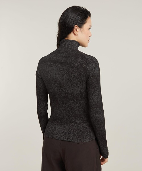 G-STAR(ジースター)の「COATED SLIM RIB MOCK TOP/スリムリブモックネックロングスリーブトップス(Tシャツ/カットソー・レディース・ホワイト系その他/ブラック系その他・X-SMALL/SMALL/MEDIUM)」の6枚目の写真