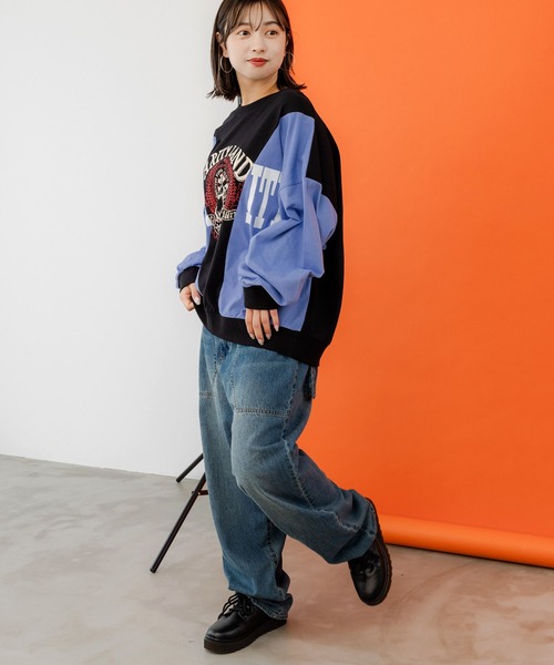 ScoLar Parity（スカラーパリティ）の「343106：どろぼうクマの刺繍デニムorツイルパンツ（デニムパンツ・メンズ・ブルー/ブラック・M）」の4枚目の写真