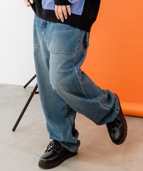 ScoLar Parity（スカラーパリティ）の「343106：どろぼうクマの刺繍デニムorツイルパンツ（デニムパンツ・メンズ・ブルー/ブラック・M）」の6枚目の写真