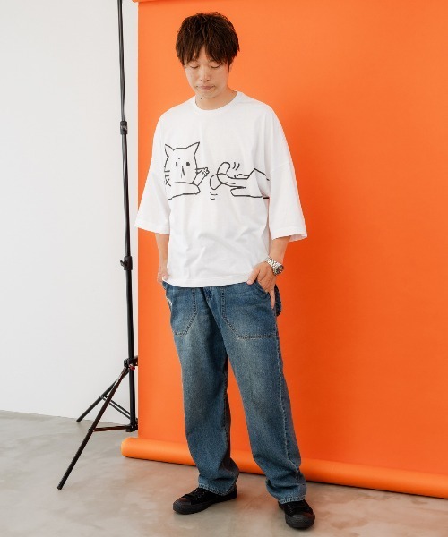 ScoLar Parity（スカラーパリティ）の「343106：どろぼうクマの刺繍デニムorツイルパンツ（デニムパンツ・メンズ・ブルー/ブラック・M）」の12枚目の写真