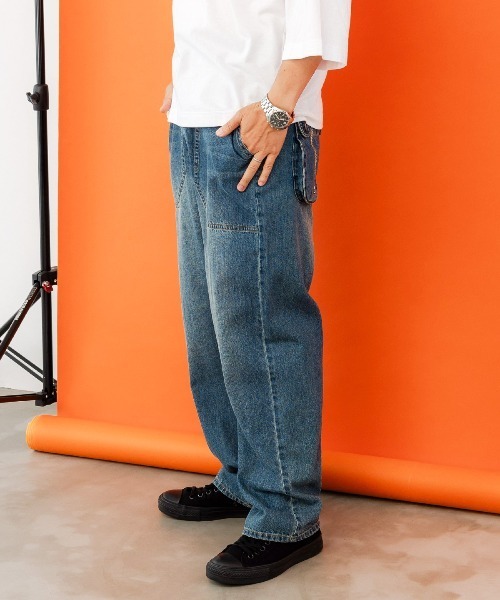 ScoLar Parity（スカラーパリティ）の「343106：どろぼうクマの刺繍デニムorツイルパンツ（デニムパンツ・メンズ・ブルー/ブラック・M）」の13枚目の写真