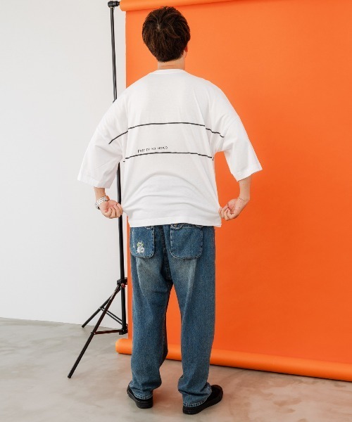 ScoLar Parity（スカラーパリティ）の「343106：どろぼうクマの刺繍デニムorツイルパンツ（デニムパンツ・メンズ・ブルー/ブラック・M）」の14枚目の写真