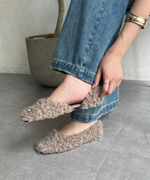 DouDou | サイドオープンボアパンプス(バレエシューズ)