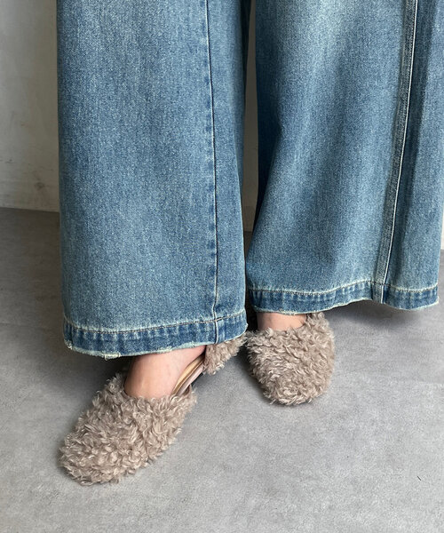 DouDou（ドゥドゥ）の「サイドオープンボアパンプス（バレエシューズ・レディース・ベージュ/ブラック・SMALL/LARGE/MEDIUM）」の8枚目の写真