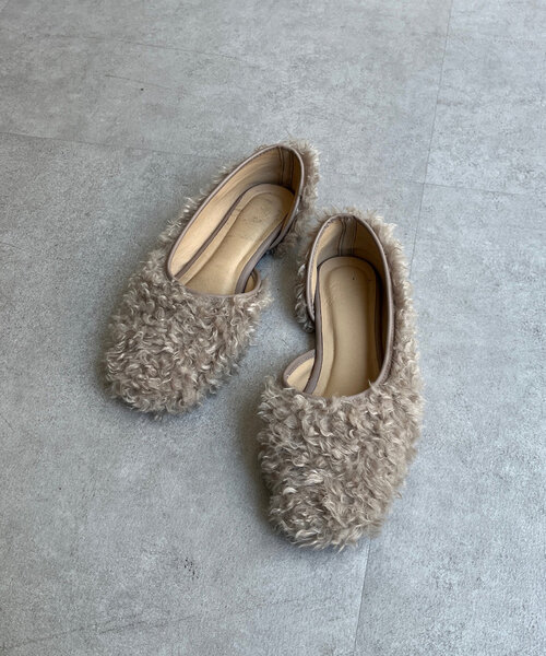 DouDou（ドゥドゥ）の「サイドオープンボアパンプス（バレエシューズ・レディース・ベージュ/ブラック・SMALL/LARGE/MEDIUM）」の11枚目の写真