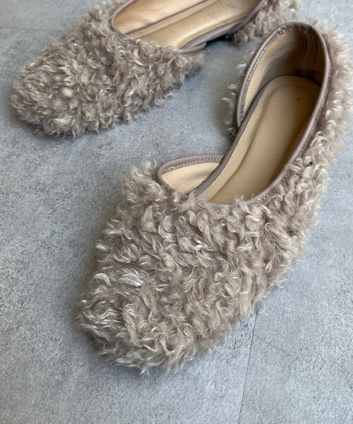 DouDou（ドゥドゥ）の「サイドオープンボアパンプス（バレエシューズ・レディース・ベージュ/ブラック・SMALL/LARGE/MEDIUM）」の14枚目の写真