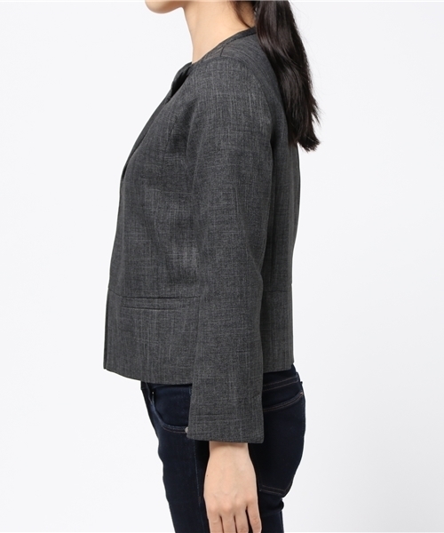 Sheta（シータ）の「ノーカラージャケット（その他アウター・レディース・グレー/ブラウン・FREE）」の4枚目の写真