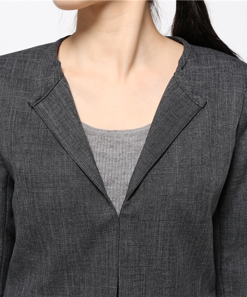 Sheta（シータ）の「ノーカラージャケット（その他アウター・レディース・グレー/ブラウン・FREE）」の6枚目の写真