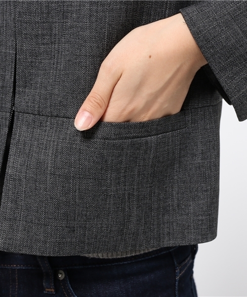 Sheta（シータ）の「ノーカラージャケット（その他アウター・レディース・グレー/ブラウン・FREE）」の8枚目の写真