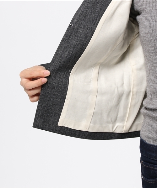 Sheta（シータ）の「ノーカラージャケット（その他アウター・レディース・グレー/ブラウン・FREE）」の11枚目の写真