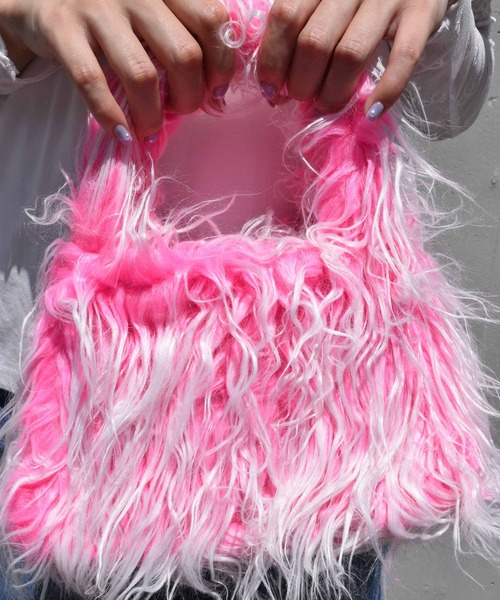 WEGO（ウィゴー）の「WEGO/長毛ファーハンドバッグ（ハンドバッグ・レディース・ブルー/オレンジ/ピンク/ダークブラウン・FREE）」の19枚目の写真