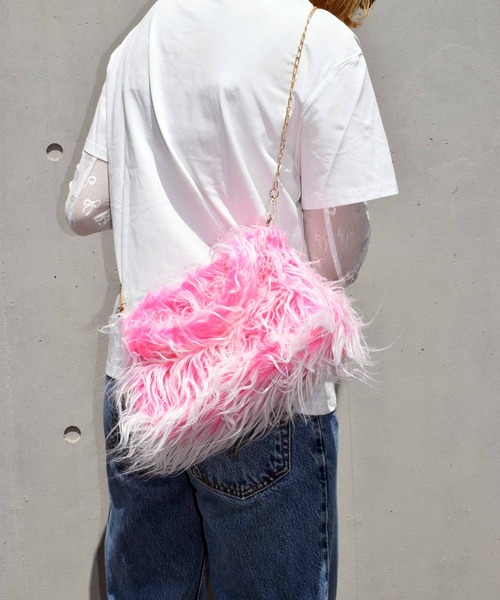 WEGO（ウィゴー）の「WEGO/長毛ファーハンドバッグ（ハンドバッグ・レディース・ブルー/オレンジ/ピンク/ダークブラウン・FREE）」の21枚目の写真