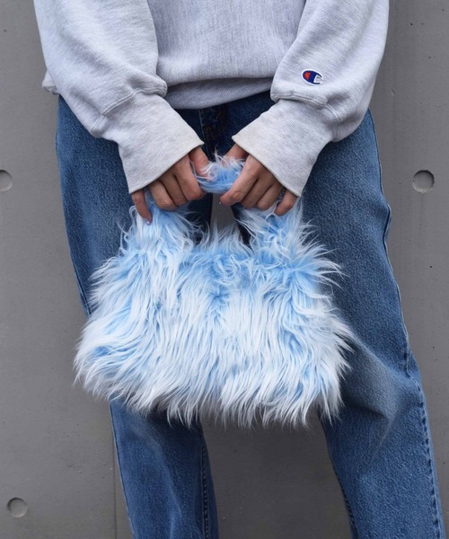 WEGO（ウィゴー）の「WEGO/長毛ファーハンドバッグ（ハンドバッグ・レディース・ブルー/オレンジ/ピンク/ダークブラウン・FREE）」の14枚目の写真