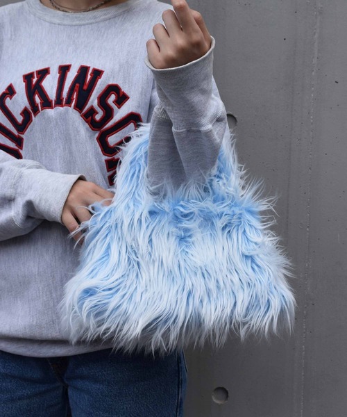 WEGO（ウィゴー）の「WEGO/長毛ファーハンドバッグ（ハンドバッグ・レディース・ブルー/オレンジ/ピンク/ダークブラウン・FREE）」の15枚目の写真