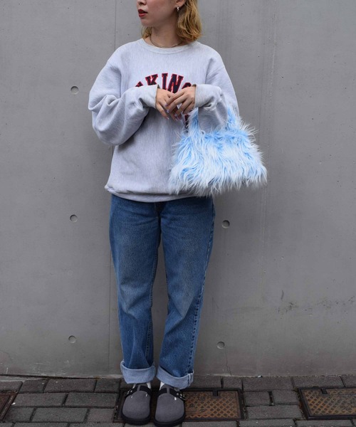 WEGO（ウィゴー）の「WEGO/長毛ファーハンドバッグ（ハンドバッグ・レディース・ブルー/オレンジ/ピンク/ダークブラウン・FREE）」の16枚目の写真