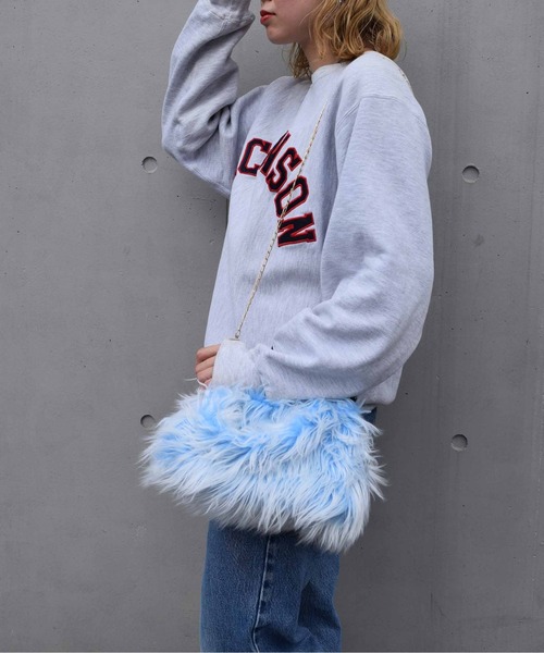 WEGO（ウィゴー）の「WEGO/長毛ファーハンドバッグ（ハンドバッグ・レディース・ブルー/オレンジ/ピンク/ダークブラウン・FREE）」の18枚目の写真