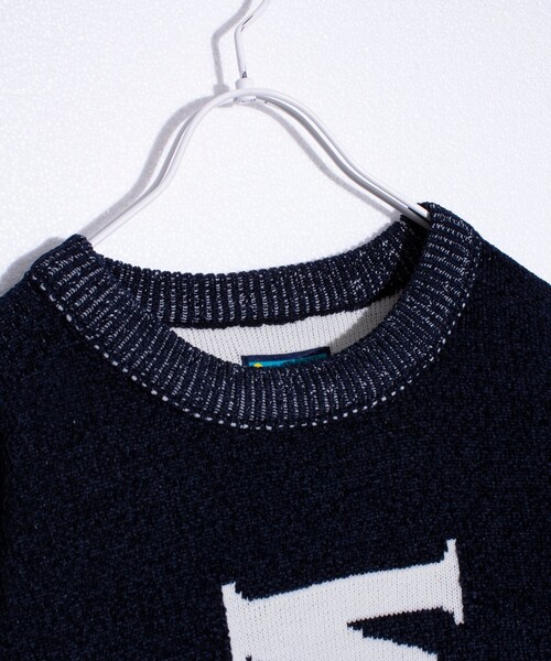 Franklin Climbing(フランクリンクライミング)の「【Franklin Climbing】CLIMロゴ クルーネック ニット ワンポイントロゴ(ニット/セーター・メンズ・オフホワイト/ネイビー/チャコールグレー・M/L)」の10枚目の写真