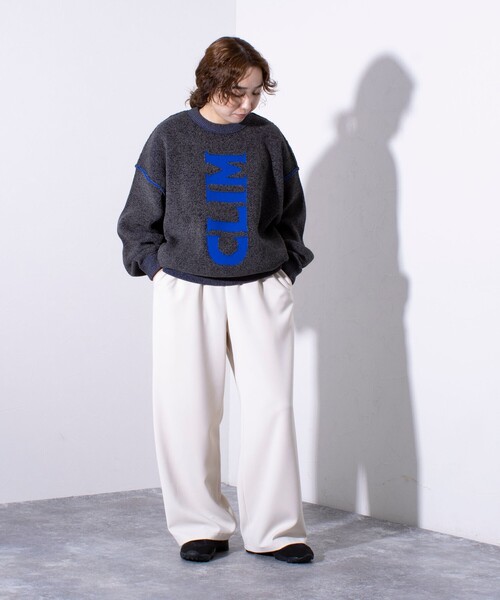 Franklin Climbing(フランクリンクライミング)の「【Franklin Climbing】CLIMロゴ クルーネック ニット ワンポイントロゴ(ニット/セーター・メンズ・オフホワイト/ネイビー/チャコールグレー・M/L)」の13枚目の写真