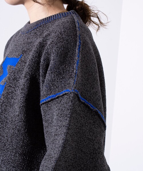 Franklin Climbing(フランクリンクライミング)の「【Franklin Climbing】CLIMロゴ クルーネック ニット ワンポイントロゴ(ニット/セーター・メンズ・オフホワイト/ネイビー/チャコールグレー・M/L)」の19枚目の写真