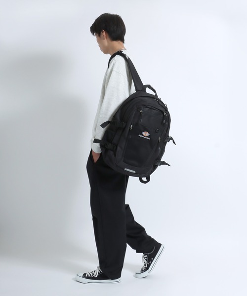 Dickies（ディッキーズ）の「Dickies（ディッキーズ）ブランドロゴワンポイント メッシュポケットバックパック/リュックサック メンズ レディース ユニセックス（バックパック/リュック・メンズ・グリーン系カモフラージュ/ブラック/ベージュ/グレー・FREE）」の10枚目の写真