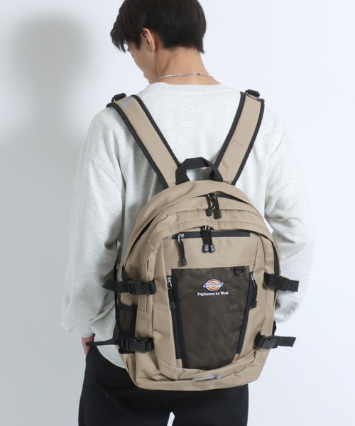 Dickies（ディッキーズ）の「Dickies（ディッキーズ）ブランドロゴワンポイント メッシュポケットバックパック/リュックサック メンズ レディース ユニセックス（バックパック/リュック・メンズ・グリーン系カモフラージュ/ブラック/ベージュ/グレー・FREE）」の14枚目の写真