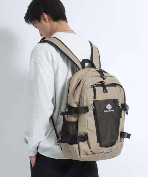 Dickies（ディッキーズ）の「Dickies（ディッキーズ）ブランドロゴワンポイント メッシュポケットバックパック/リュックサック メンズ レディース ユニセックス（バックパック/リュック・メンズ・グリーン系カモフラージュ/ブラック/ベージュ/グレー・FREE）」の15枚目の写真
