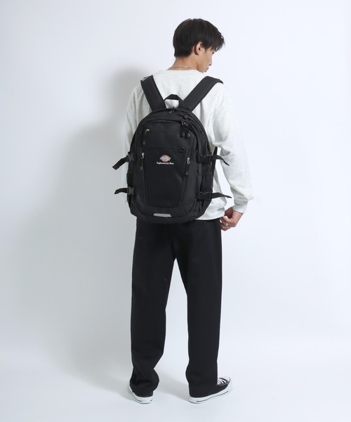 Dickies（ディッキーズ）の「Dickies（ディッキーズ）ブランドロゴワンポイント メッシュポケットバックパック/リュックサック メンズ レディース ユニセックス（バックパック/リュック・メンズ・グリーン系カモフラージュ/ブラック/ベージュ/グレー・FREE）」の8枚目の写真