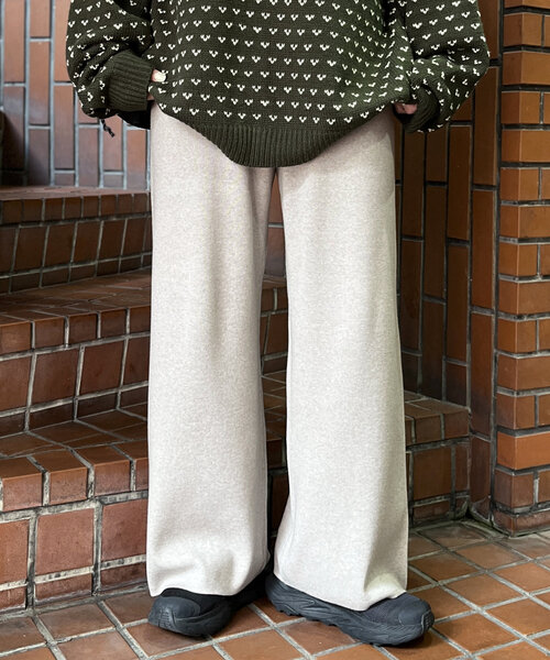 CPCM(シーピーシーエム)の「【マイナス3キロ見え!】リブニットイージーパンツ(その他パンツ・レディース・レッド/ブラウン/グリーン/アイボリー/ブラック/マスタード/グレー・SMALL/MEDIUM)」の3枚目の写真