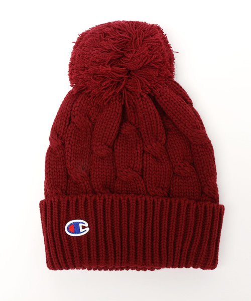 Champion(チャンピオン)の「ユニセックス チャンピオン アクリル ポンポンビーニー Champion ACRYL PONPON BEANIE CAP CP150419(ニットキャップ/ビーニー・レディース・オフホワイト/ブラック/グレー/ブラウン/ベージュ/レッド/バーガンディー/ネイビー・ONE SIZE)」の8枚目の写真
